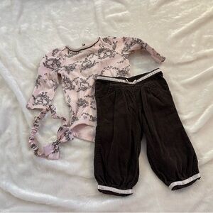Gymboree pink floral pant set